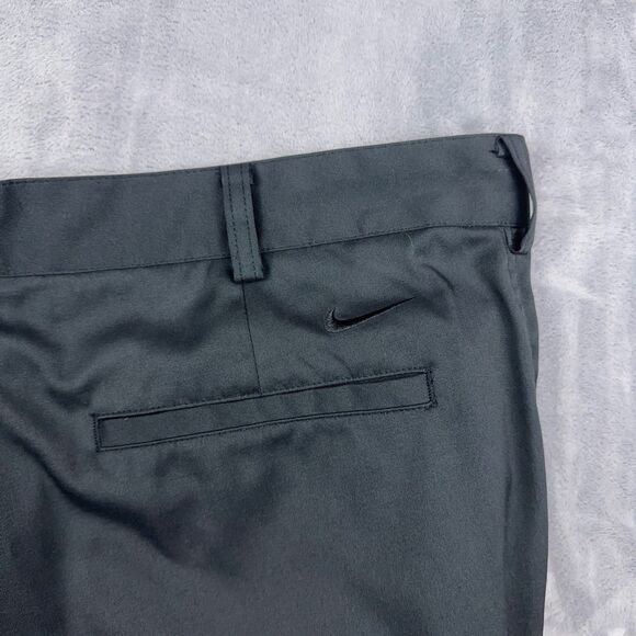 Nike Dri-FIT Victory Golf Pants Men 34x32 Black Flat Front Chino Golfing Stretch - Picture 6 of 12